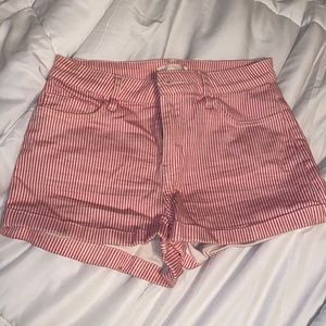 High waisted pin stripe shorts